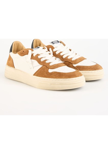 Beyaz-Kahverengi Erkek Deri-Kumaş Sneaker Hyper fiyatları