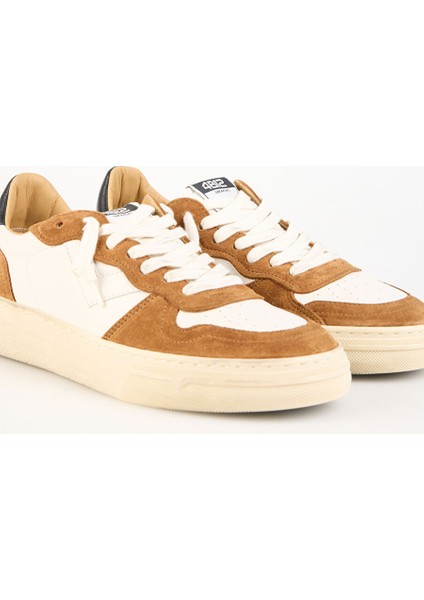 Beyaz-Kahverengi Erkek Deri-Kumaş Sneaker Hyper modelleri