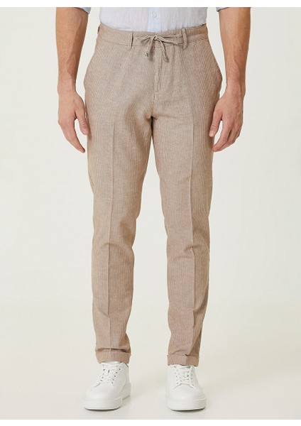 Normal Bel Duble Paça Jogger Vizon Erkek Pantolon 1090657