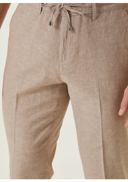 Normal Bel Duble Paça Jogger Vizon Erkek Pantolon 1090657