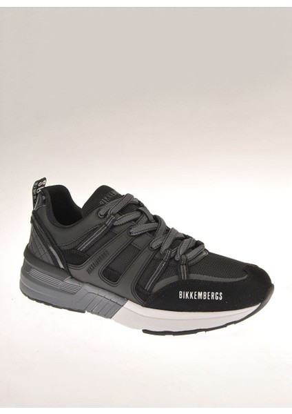 Siyah-Gri Erkek Deri Sneaker 20213/CP