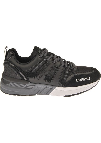 Siyah-Gri Erkek Deri Sneaker 20213/CP
