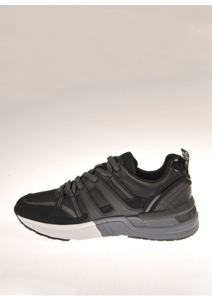 Siyah-Gri Erkek Deri Sneaker 20213/CP
