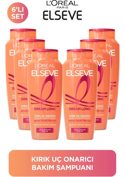 L'Oreal Paris 6'lı Elseve Dream Long Kırık Uç Onarıcı Şampuan 300ml
