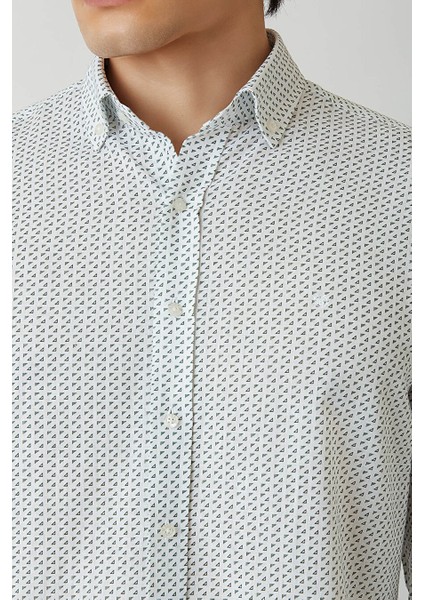 Erkek Regular Fit Uzun Kollu Spor Gömlek Yeşil GM22Y221159_E47