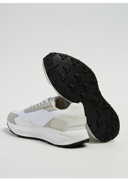 Beyaz-Gri Erkek Deri Sneaker Shacbrun fırsatları