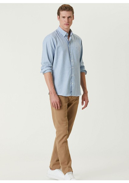 Açık Mavi Erkek Gömlek Slim Fit Düz Gömlek 1092974 modelleri