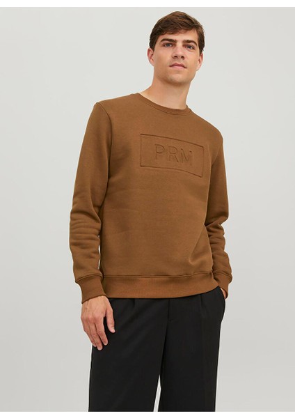 Bisiklet Yaka Kahve Erkek Sweatshırt 12241106_JPRBLABLAKE Sweat Crew Nec