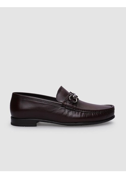 %100 Hakiki Deri Kahverengi Erkek Loafer