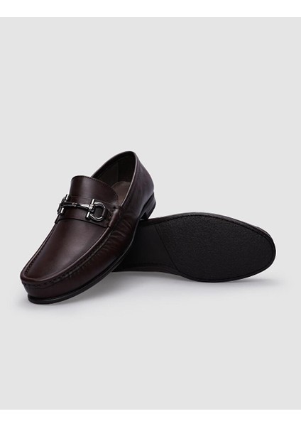 %100 Hakiki Deri Kahverengi Erkek Loafer fırsatları