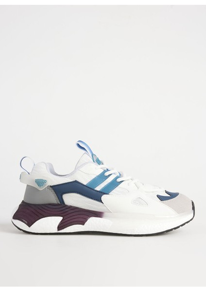 Beyaz-Mavi Erkek Sneaker BUL-241498
