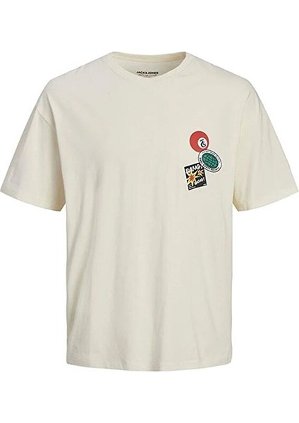 Erkek T-Shirt Jordecal Tee Ss Crew Neck Tg Ln 12254175-BUTTERCREAM