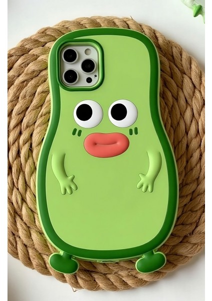 iPhone 11 Uyumlu Şirin Avokado Desenli Koruyucu Silikon Telefon Kılıfı
