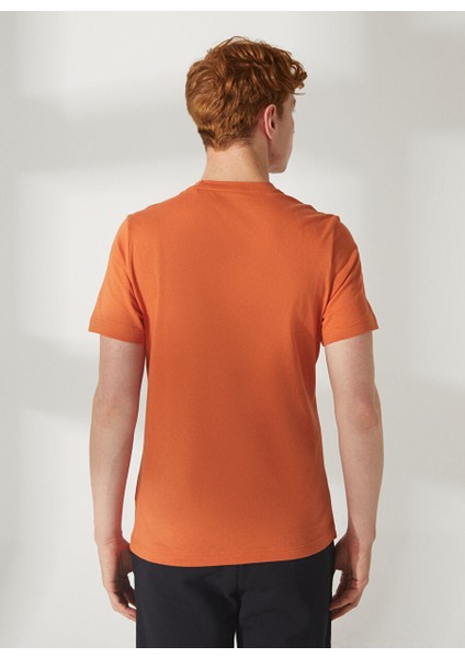 Yuvarlak Yaka Düz Turuncu Erkek T-Shirt HS4979 Rı Big Logo Tee