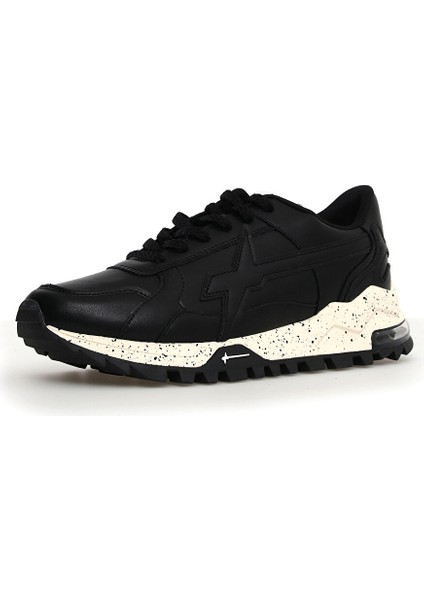 Siyah Erkek Deri Sneaker Breeze 3-M