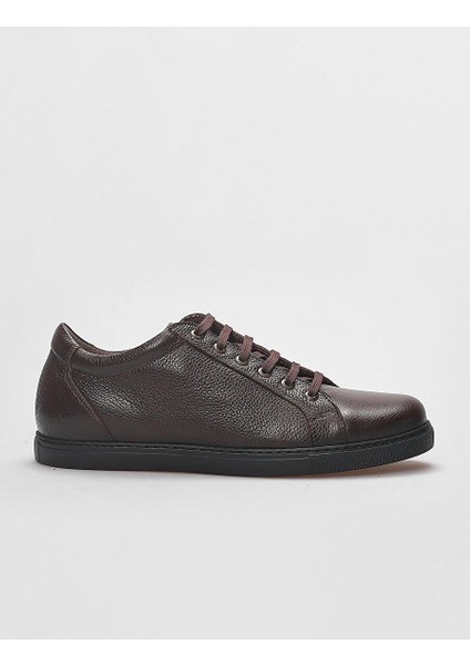 Hakiki Deri Kahverengi Bağcıklı Erkek Sneaker
