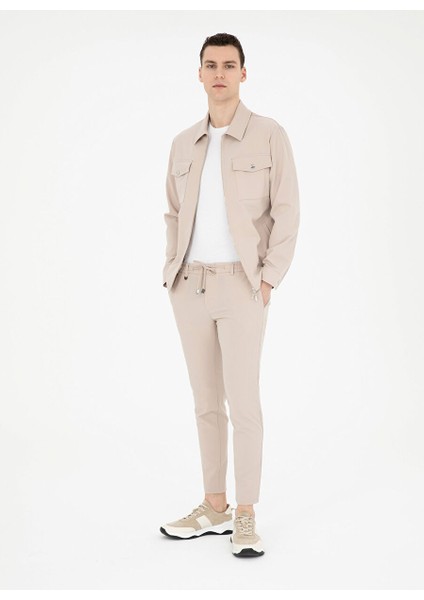 Normal Bel Normal Paça Slim Fit Bej Erkek Pantolon E19400/PB