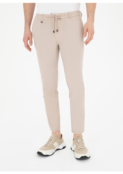 Normal Bel Normal Paça Slim Fit Bej Erkek Pantolon E19400/PB