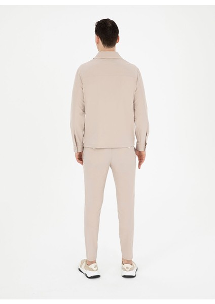 Normal Bel Normal Paça Slim Fit Bej Erkek Pantolon E19400/PB