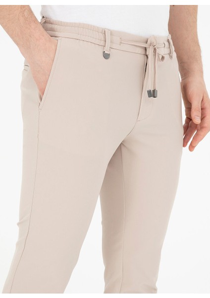 Normal Bel Normal Paça Slim Fit Bej Erkek Pantolon E19400/PB