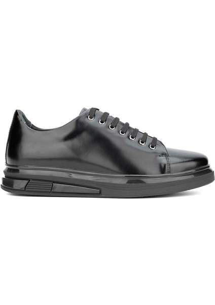 Erkek Hakiki Deri Siyah Açma Sneakers & Spor Ayakkabı