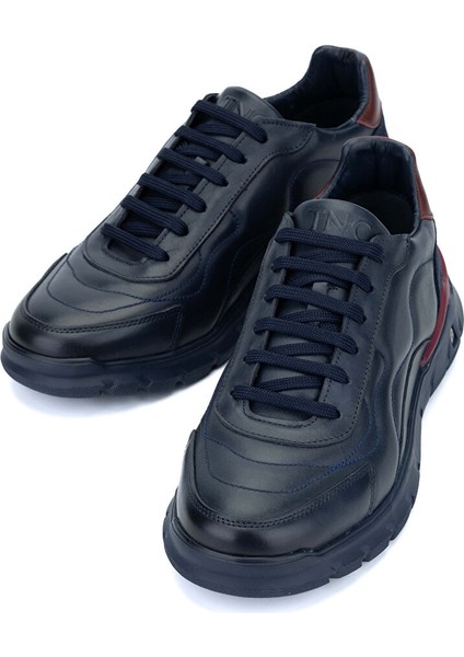 Erkek Hakiki Deri Lacivert Sneakers & Spor Ayakkabı