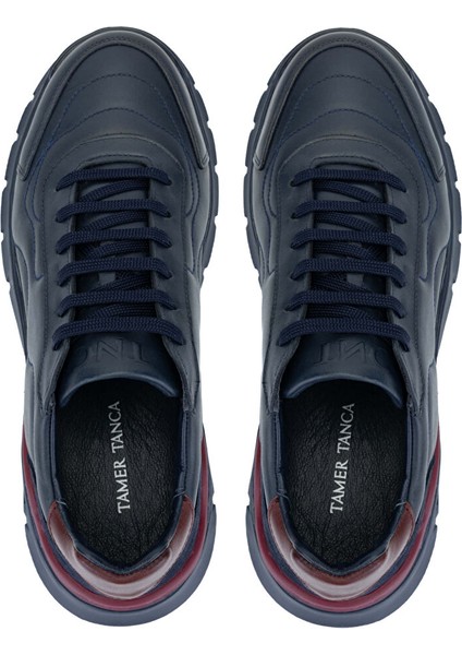 Erkek Hakiki Deri Lacivert Sneakers & Spor Ayakkabı