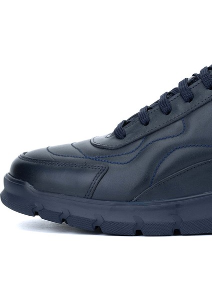 Erkek Hakiki Deri Lacivert Sneakers & Spor Ayakkabı