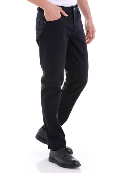 Lacivert Regular Fit Düz 5 Cep Pamuklu Kot Pantolon