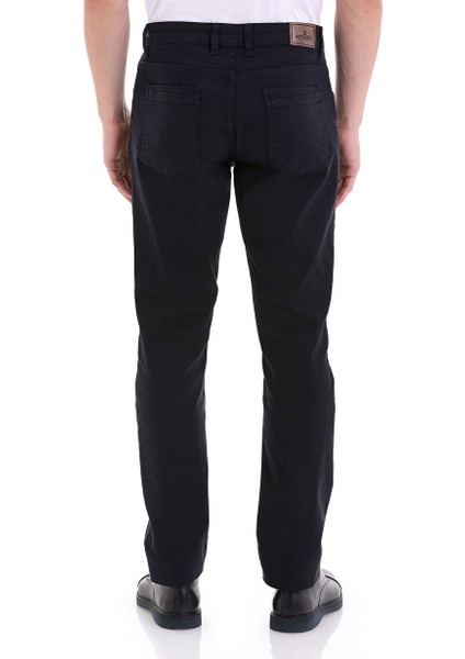 Lacivert Regular Fit Düz 5 Cep Pamuklu Kot Pantolon