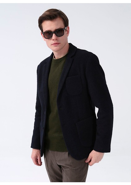 Slim Fit Lacivert Erkek Düz Ceket Zeos modelleri