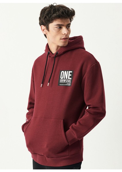 Kapüşonlu Loose Fit Kırmızı Erkek Sweatshirt L222673-222