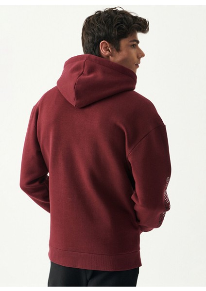 Kapüşonlu Loose Fit Kırmızı Erkek Sweatshirt L222673-222 indirimleri