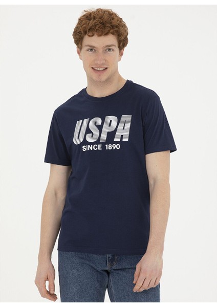 Bisiklet Yaka Lacivert Erkek T-Shirt Tever