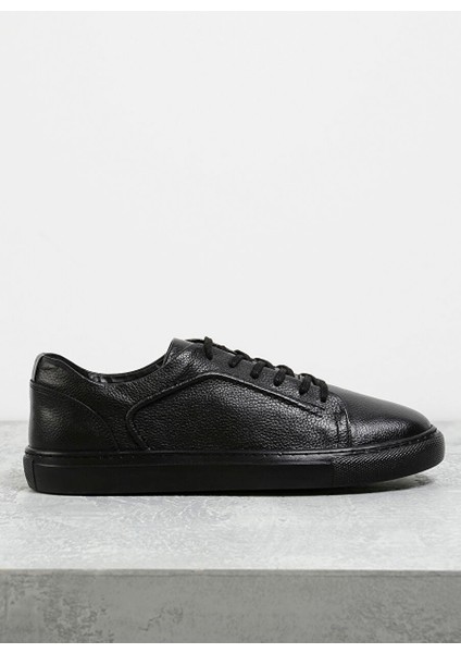 Siyah Erkek Deri Sneaker Tena