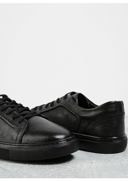 Siyah Erkek Deri Sneaker Tena indirimleri