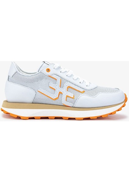 Fabi Erkek Hakiki Deri Beyaz/turuncu Sneakers & Spor Ayakkabı