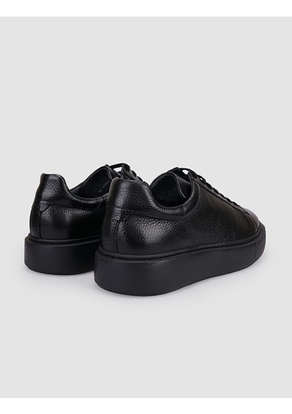 Siyah Erkek Deri Sneaker 125417Y