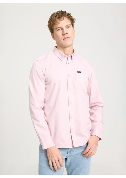 Regular Fit Pembe Erkek Gömlek W241464611 Uzun Kollu Gömlek