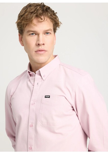 Regular Fit Pembe Erkek Gömlek W241464611 Uzun Kollu Gömlek