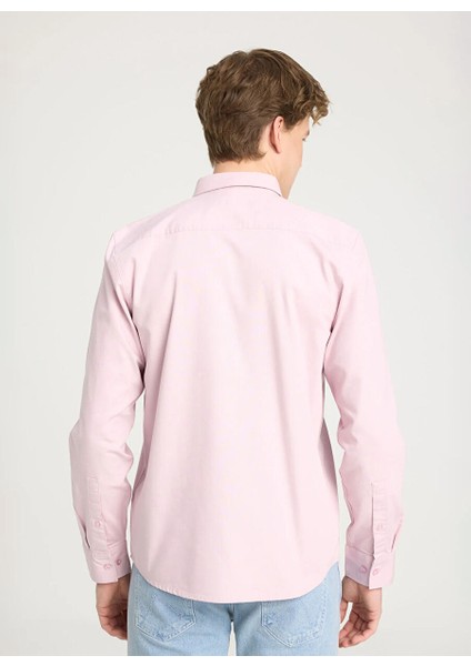 Regular Fit Pembe Erkek Gömlek W241464611 Uzun Kollu Gömlek