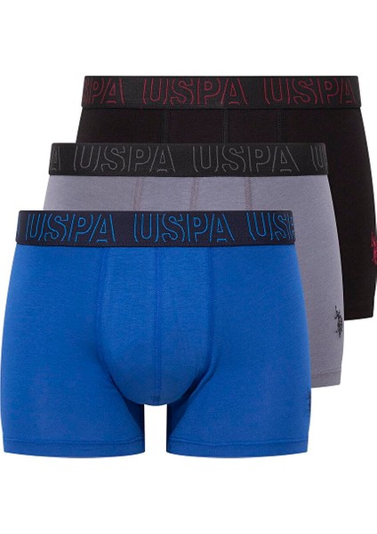 Erkek Antrasit-Saks-Siyah 3 Lü Boxer