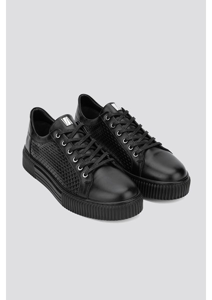 Agathe Erkek Siyah Hakiki Deri Sneakers & Spor Ayakkabı