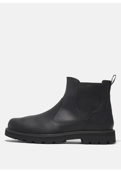Siyah Erkek Deri Bot Brıtton Road Mıd Chelsea Boot