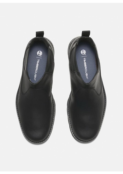 Siyah Erkek Deri Bot Brıtton Road Mıd Chelsea Boot