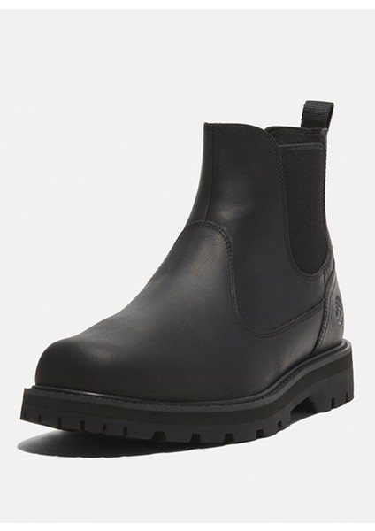 Siyah Erkek Deri Bot Brıtton Road Mıd Chelsea Boot