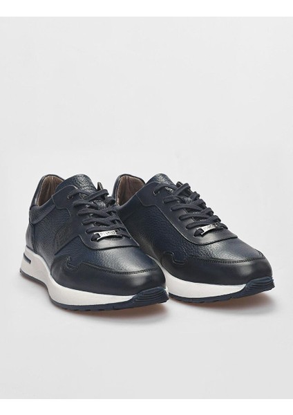 Lacivert Erkek Deri Sneaker 28988