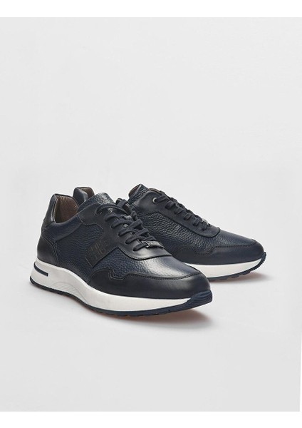 Lacivert Erkek Deri Sneaker 28988