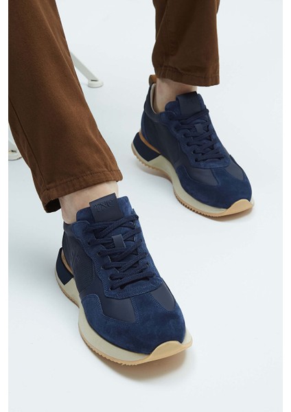 Lacivert Erkek Deri Sneaker 839 4772 Erk Ayk Y23