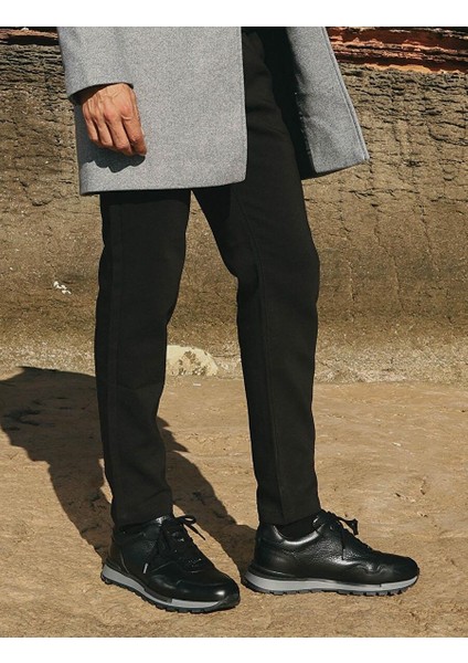 Siyah Erkek Deri Sneaker 25875